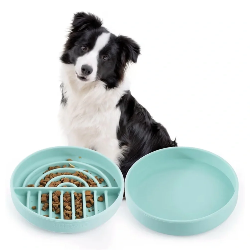 NEW-Slow Feeder Bowl Medium Dog Food & Water Bowl Promotes Healthy Digestion,